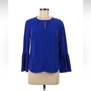 J.Crew Long Sleeve 100% Silk Blouse Blue Size 6